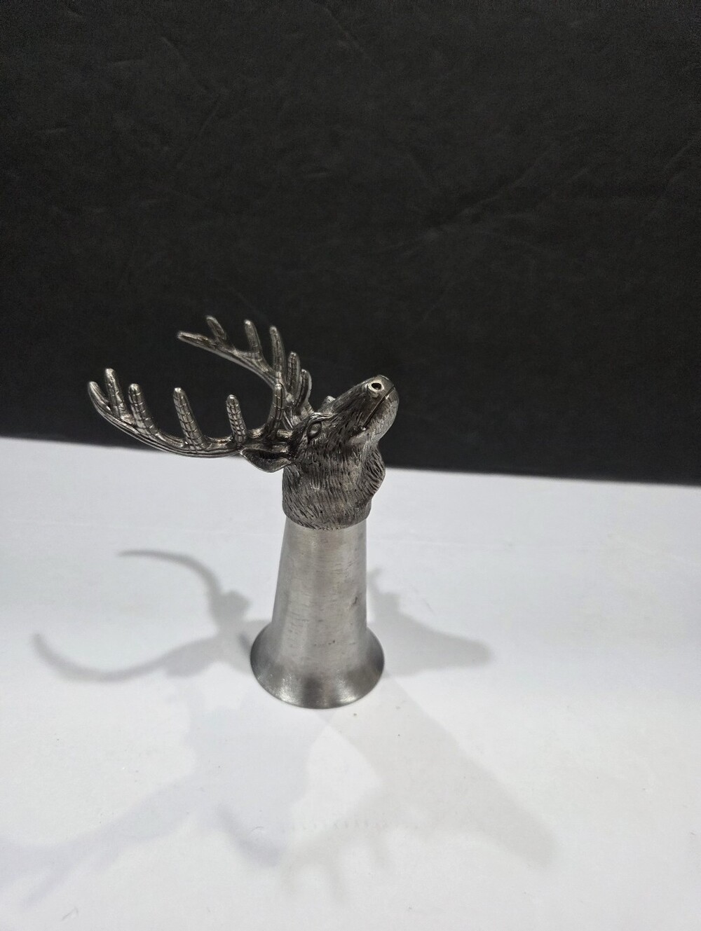 Jagermeister  Decorative Silver Stag Head Bottle Stopper - Silver Metal